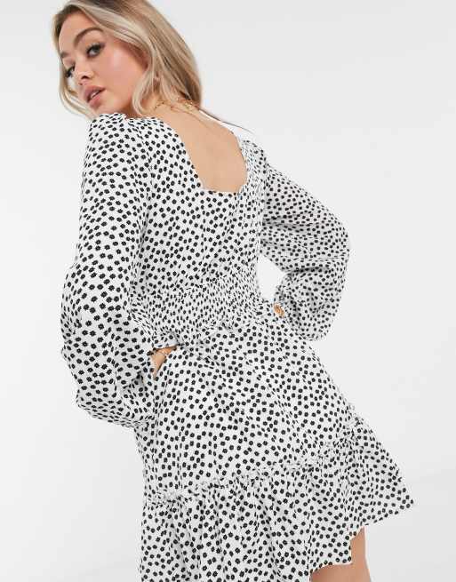 Missguided shirred waist shift dress in ditsy floral print, 2 of 4