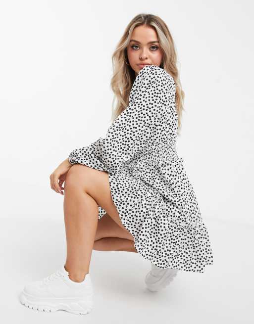 Missguided shirred waist shift dress in ditsy floral print, 4 of 4