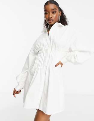 cinched waist shirt dress