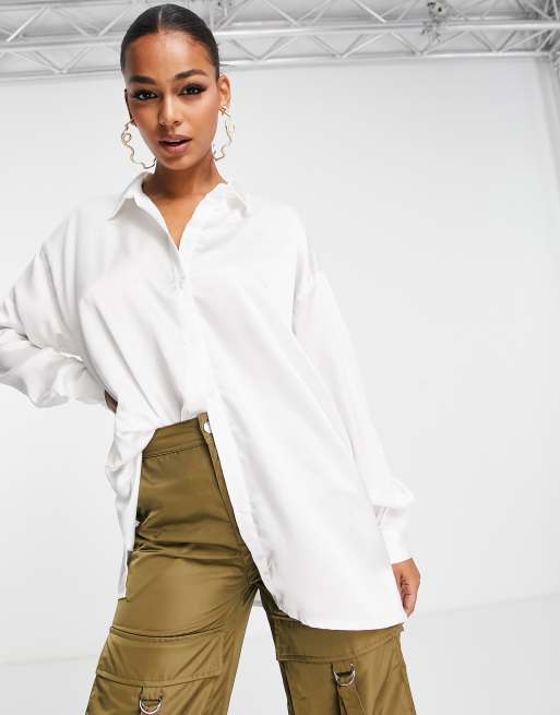 satin white shirt