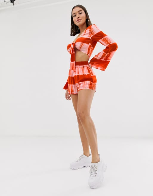 Missguided - Ensemble short et top effet tie-dye - Rose, 3 de 3