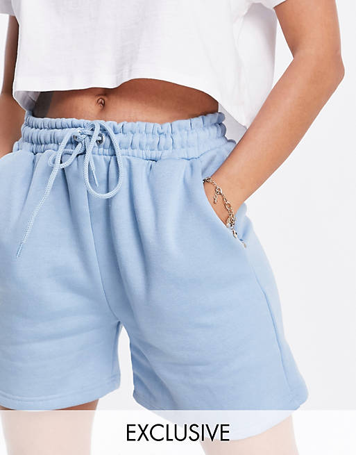 Missguided short with elasticated waist in baby blue