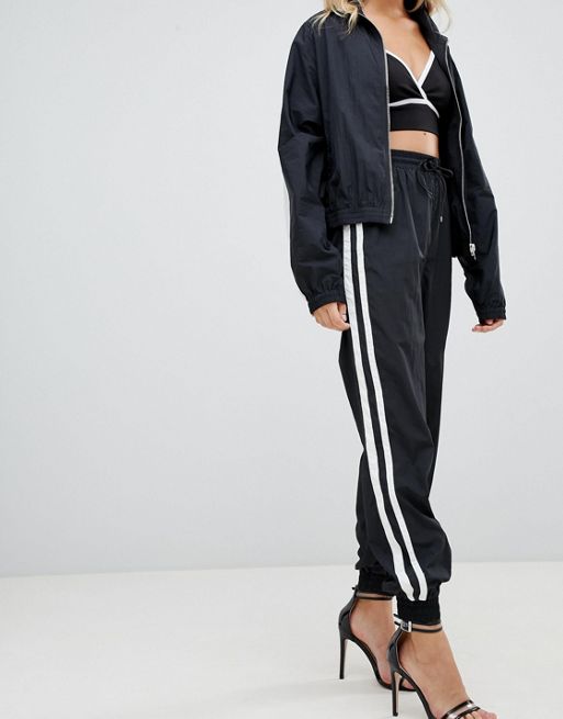 Missguided - Black Missguided Taped Joggers