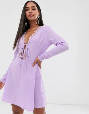 asos lilac lace dress