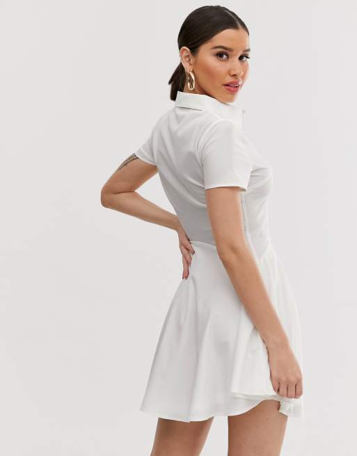 Missguided white skater store dress