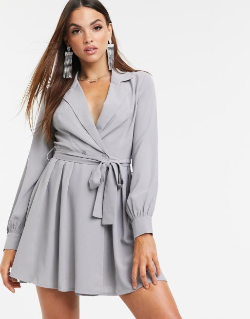 gray shirt dress