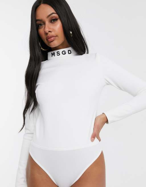 Missguided Ski MSGD branded bodysuit in black