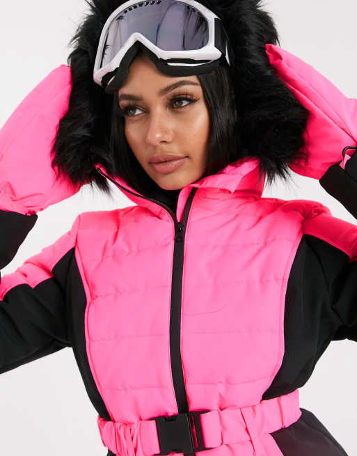 Missguided padded ski jacket in silver