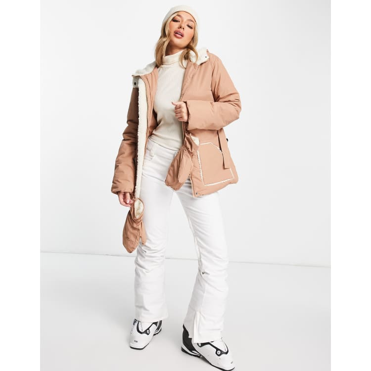 MISSGUIDED red ski jacket with mittens and bumbag – winter sports