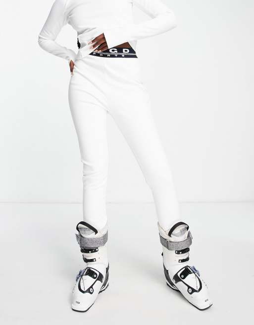 Missguided Ski high waisted stirrup leggings in white