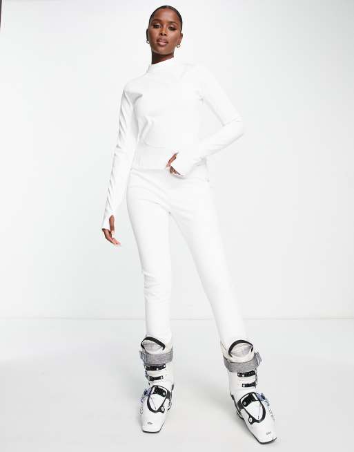 Missguided Ski high waisted stirrup leggings in white