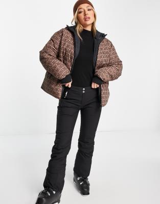 Missguided Ski reversible puffer jacket in brown