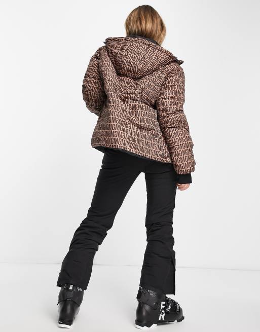 Missguided Ski jacket with matching mittens and fanny pack in blue