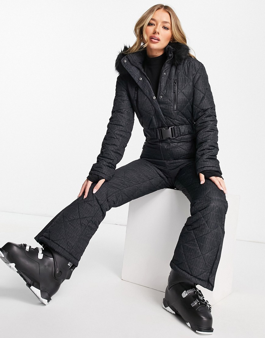 Missguided Ski snow suit in black