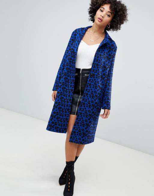 Missguided leopard shop print coat