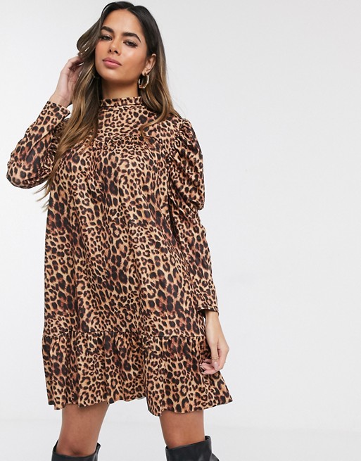 Missguided smock dress in leopard