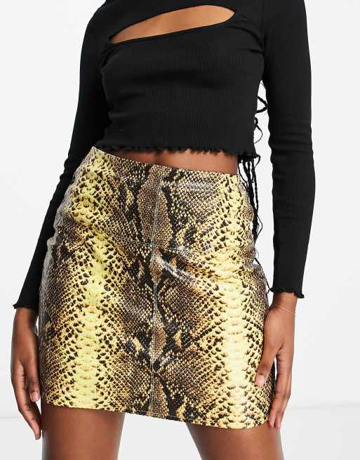 Gold 2025 snakeskin skirt