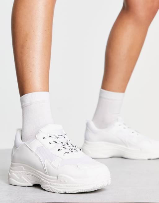 Missguided - Sneakers met dikke zool in wit