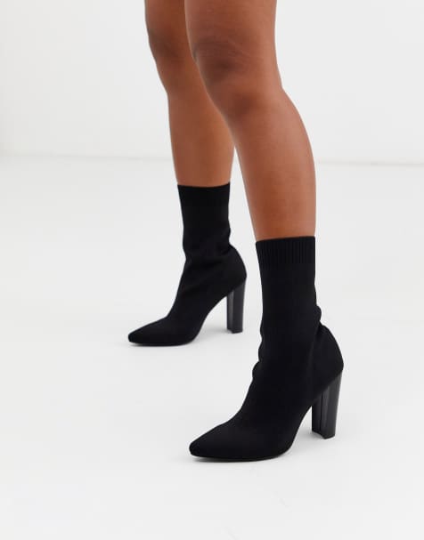Missguided – Spitze, schwarze Sockenstiefel