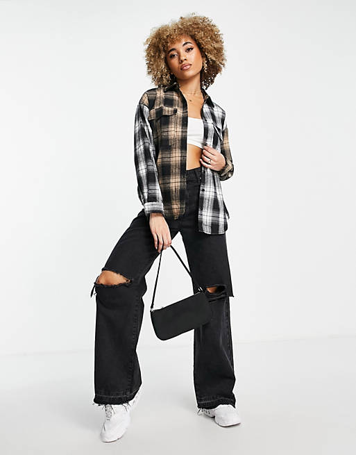  Shirts & Blouses/Missguided spliced check shirt in multi 