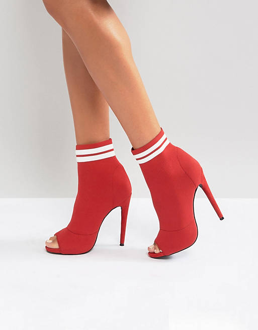 Missguided Sports Pull On Heeled Sock Boot