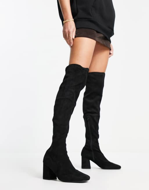 Louis Vuitton's Blocked Heel Sock Boots (Above Knee) - BlackMiss Luxury