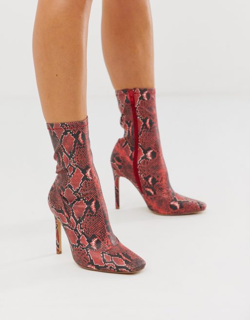 snakeskin sock boots