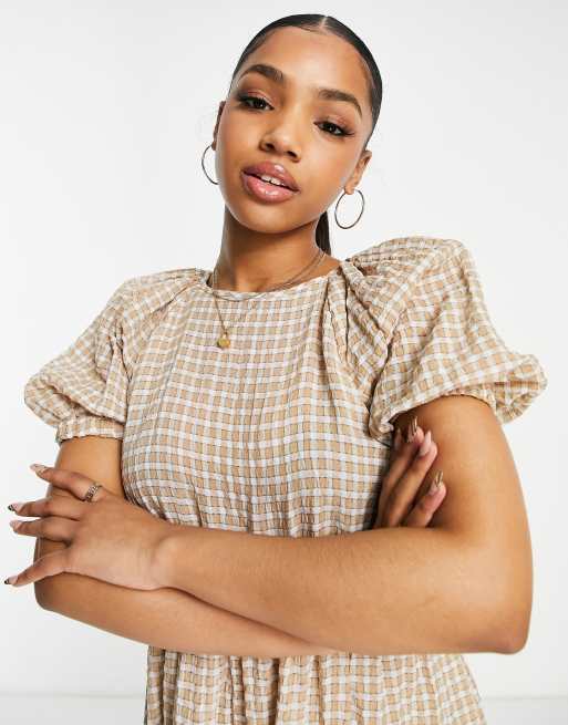 Missguided – Stenfärgad panelsydd midaxiklänning med smock, 3 av 4