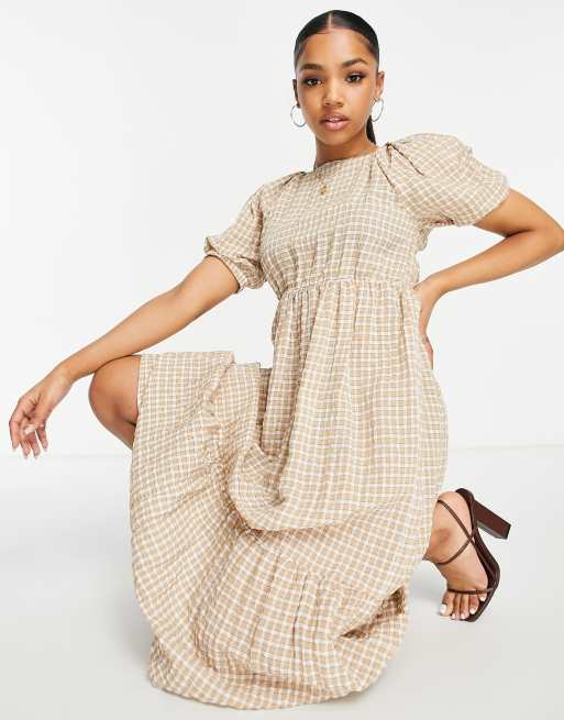 Missguided – Stenfärgad panelsydd midaxiklänning med smock, 4 av 4