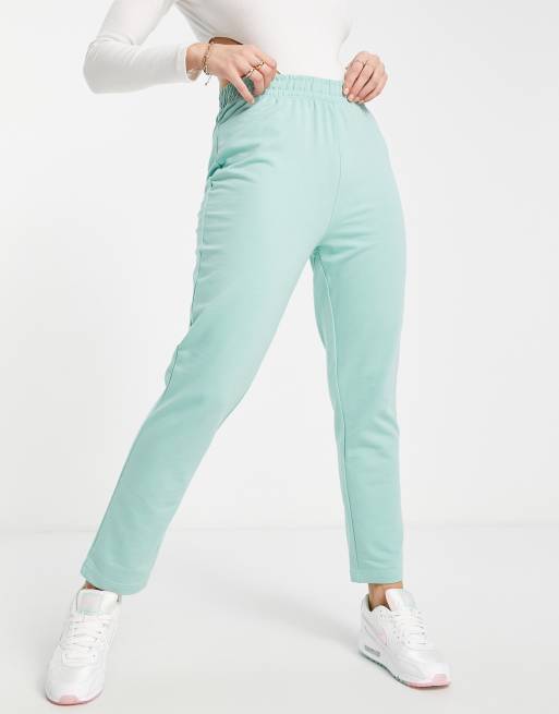 Missguided straight leg jogger in turquoise ASOS