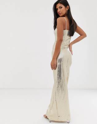 missguided gold sequin dress