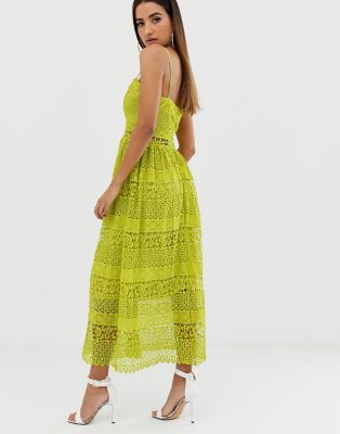 Asos missguided lace deals layered mini dress yellow