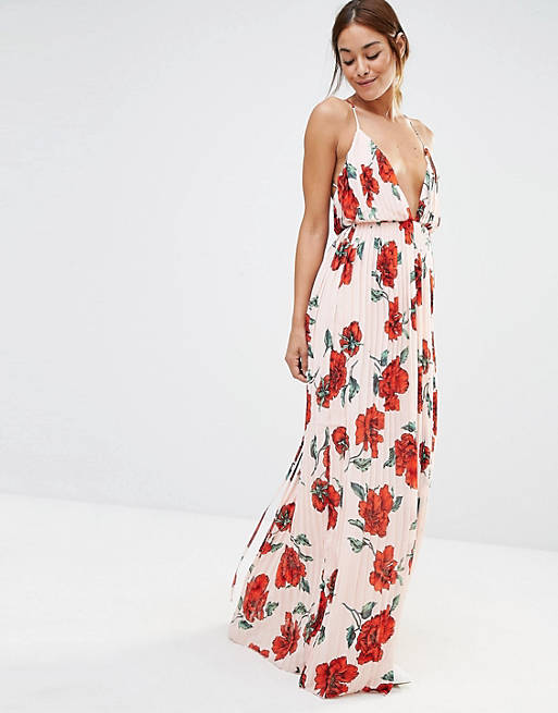 Missguided Strappy Plunge Floral Maxi Dress | ASOS