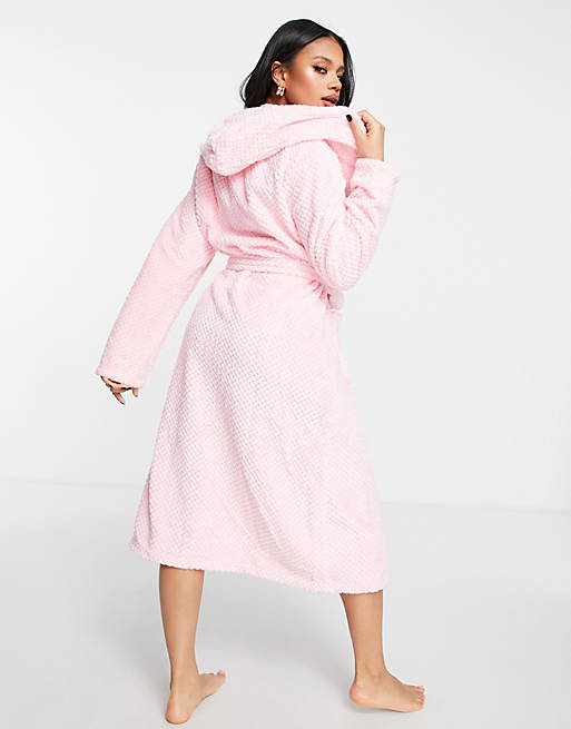 Missguided fluffy soft touch robe in cream