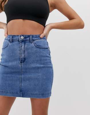 missguided stretch denim skirt