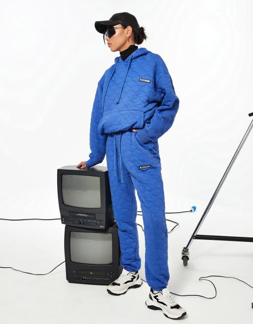 Missguided - Sweat à capuche d'ensemble matelassé - Bleu de cobalt