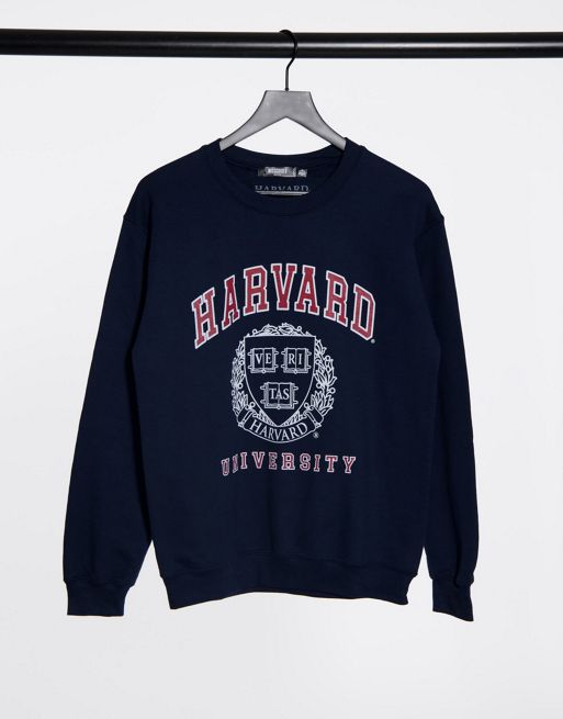 Missguided Sweat Shirt A Logo Harvard Bleu Marine Faoswalim