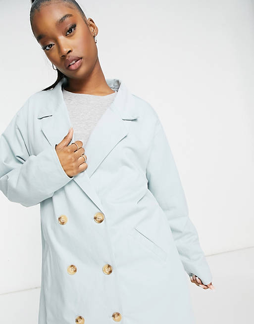 Coats & Jackets Missguided tailored duster trench coat in blue 