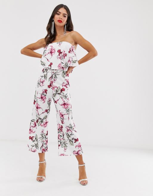 Missguided floral hot sale jumpsuit