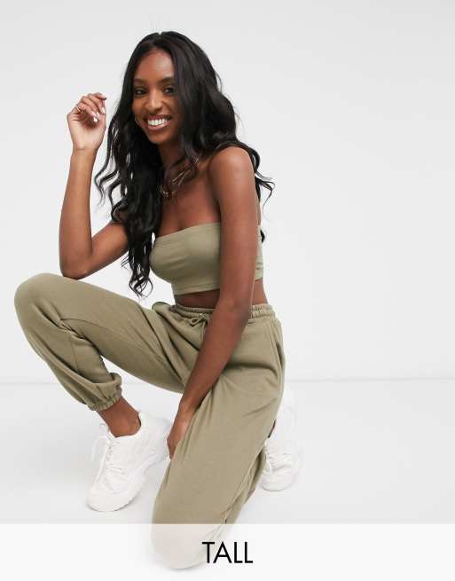 Missguided crop jogger discount set