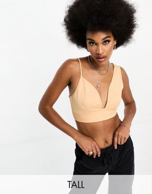 Missguided Tall bralet co-ord in beige