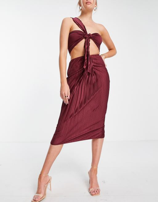 Missguided Tall - Bralette met blote schouder in pruimrood, deel van co-ord set, 4 van 4