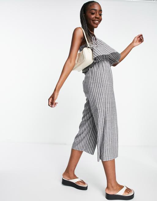 Missguided store striped jumpsuit