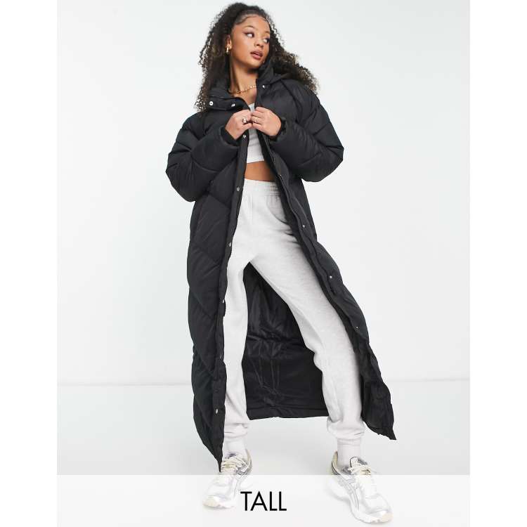 Missguided maxi best sale shine hooded puffer