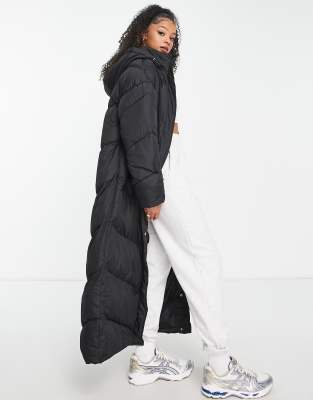 Missguided longline padded puffer coat in cream