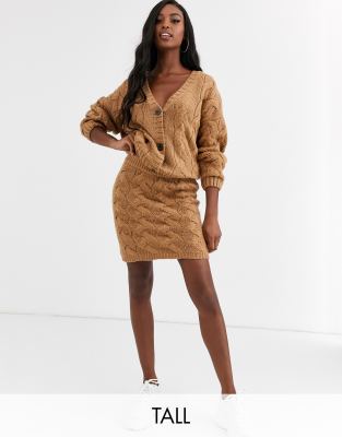 knitted skirt and cardigan co ord