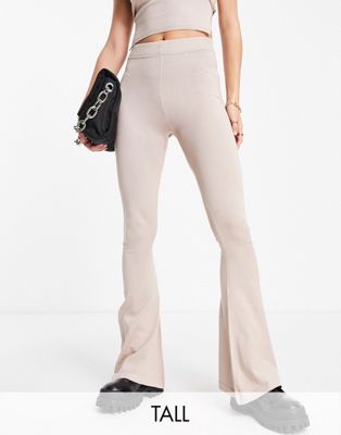 Missguided Tall co ord flare trouser in stone