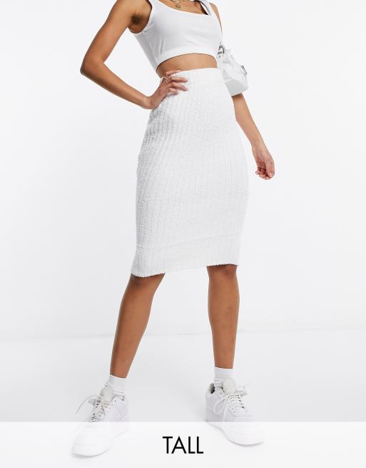 White midi hotsell skirt missguided