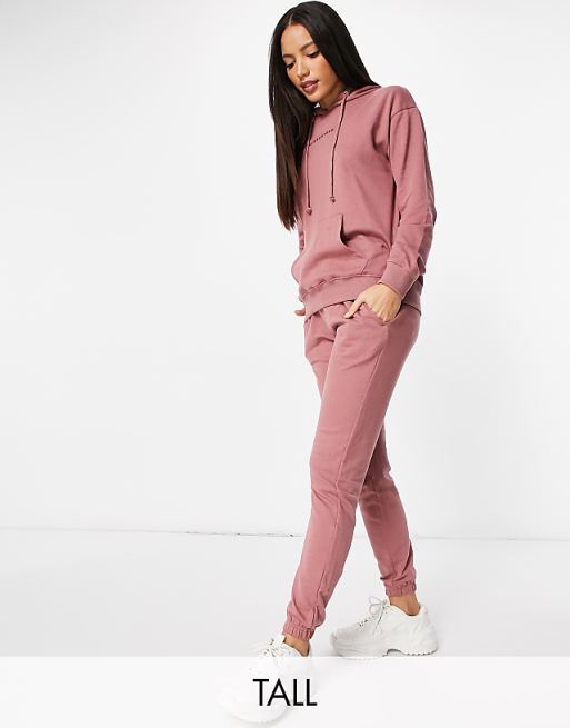 Missguided Tall co-ord hoodie and sweatpants set in rose | ASOS