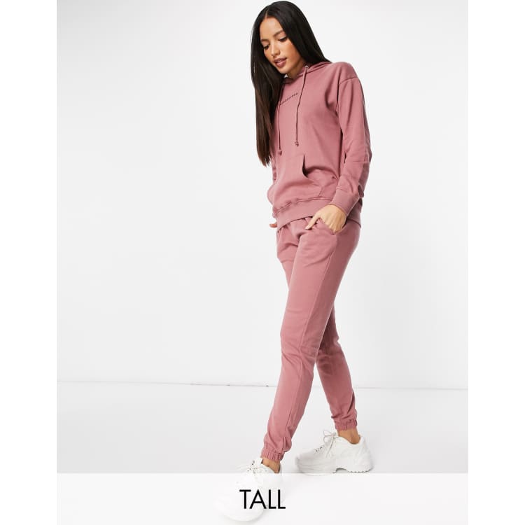 Missguided Tall co ord hoodie and sweatpants set in rose